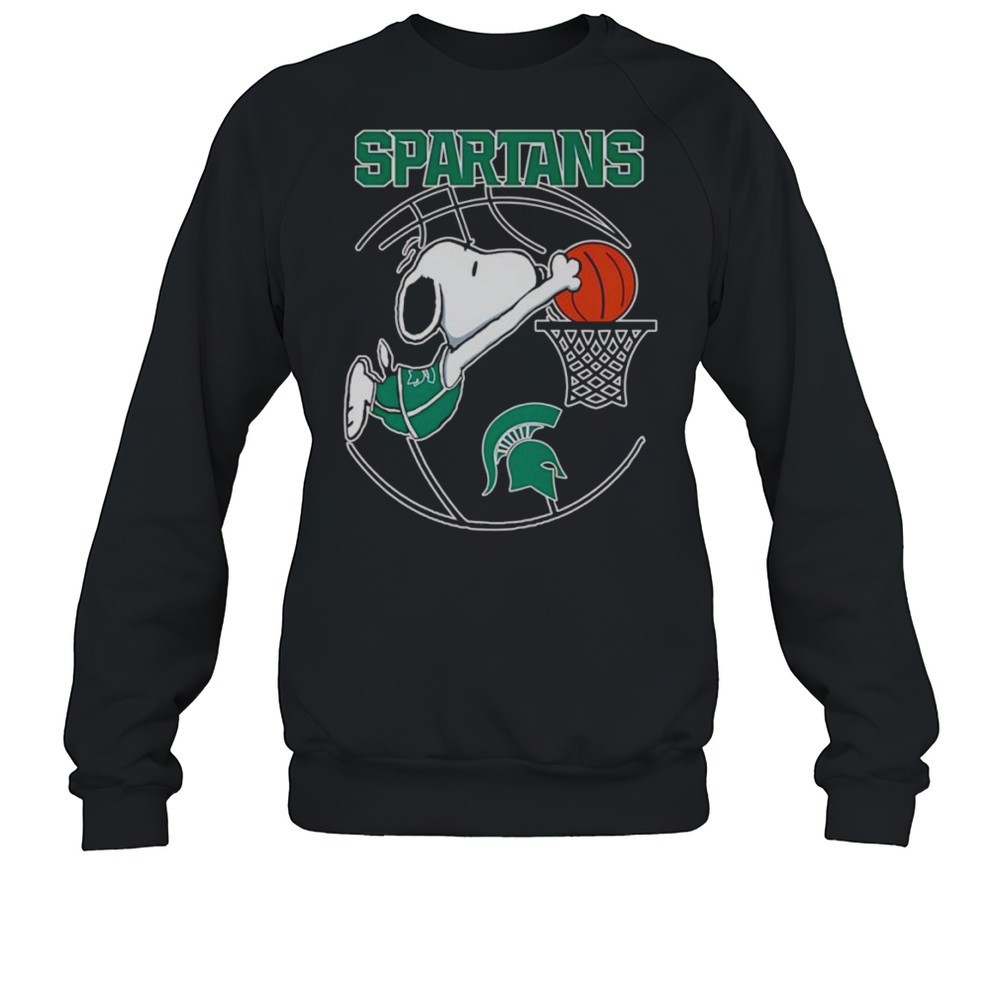 Snoopy Dunk Michigan State Spartans Basketball Shirt