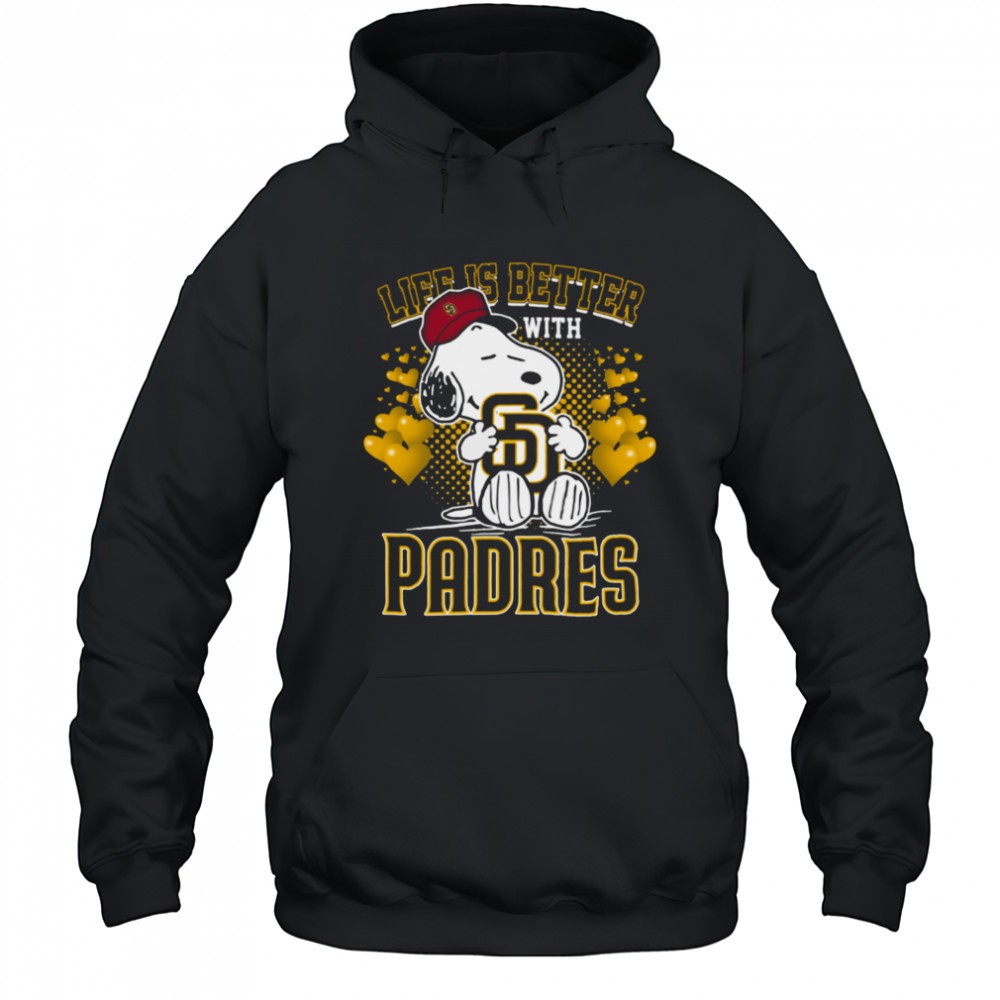 Snoopy Hug Logo Life Is Better With San Diego Padres T Shirt