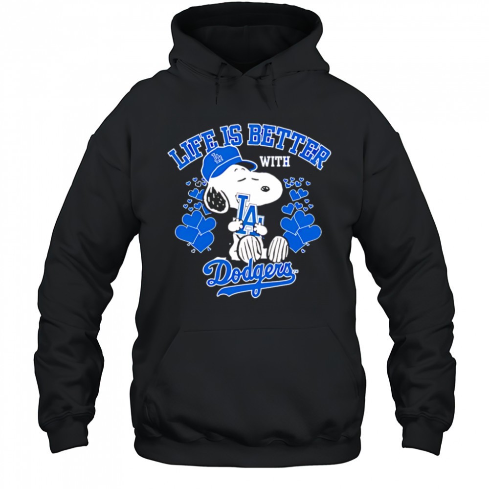 Snoopy Life is better with Dodgers shirt