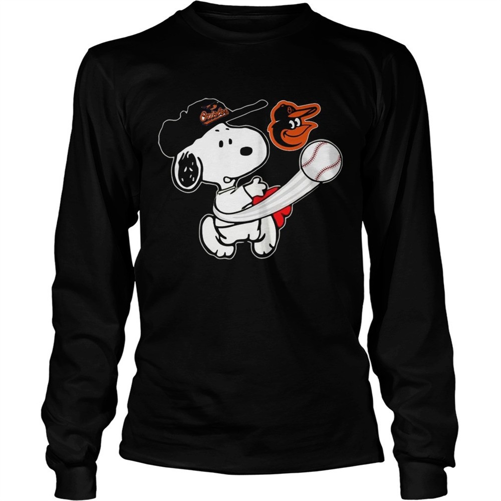 Snoopy Play Baseball T-Shirt For Fan Orioles Teams