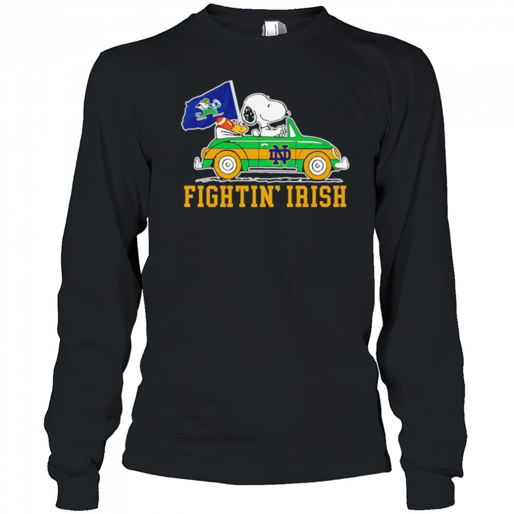 snoopy-riding-fightin-irish-car-shirt-3236hsdl Snoopy riding Fightin Irish car shirt