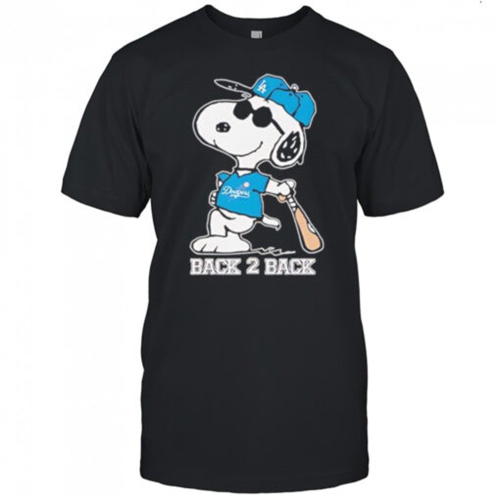 snoopy-wearing-dodgers-back-2-back-pose-shirt-c0legyoe Snoopy wearing Dodgers Back 2 Back pose shirt