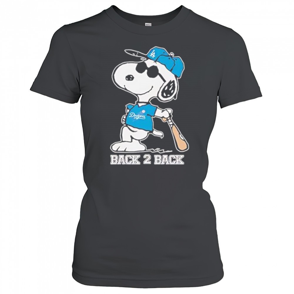 snoopy-wearing-dodgers-back-2-back-pose-shirt-c0legyoe Snoopy wearing Dodgers Back 2 Back pose shirt
