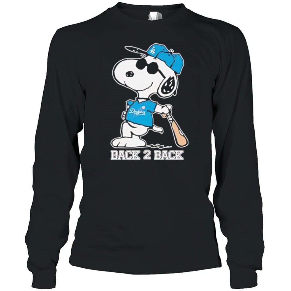 snoopy-wearing-dodgers-back-2-back-pose-shirt-c0legyoe Snoopy wearing Dodgers Back 2 Back pose shirt