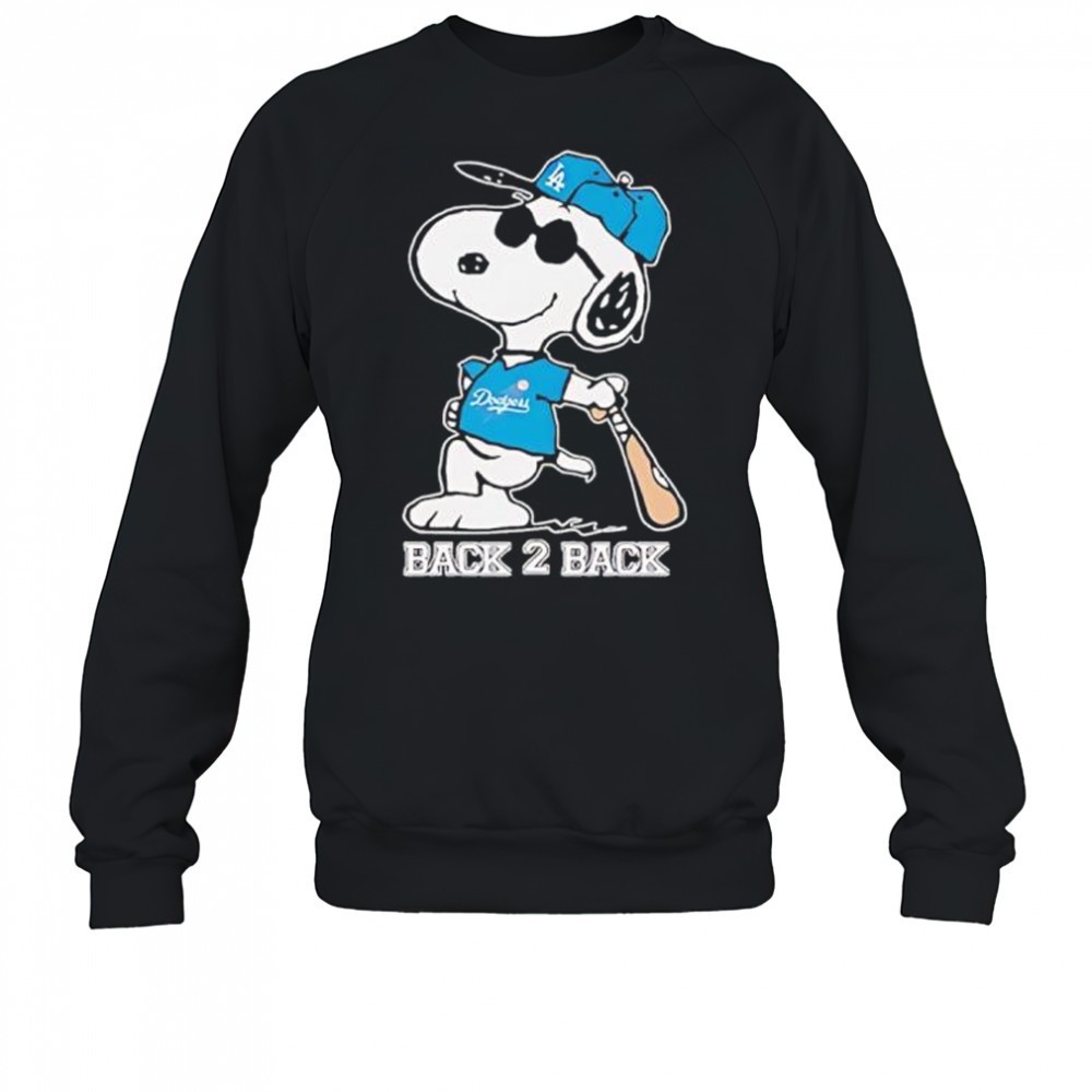 snoopy-wearing-dodgers-back-2-back-pose-shirt-c0legyoe Snoopy wearing Dodgers Back 2 Back pose shirt