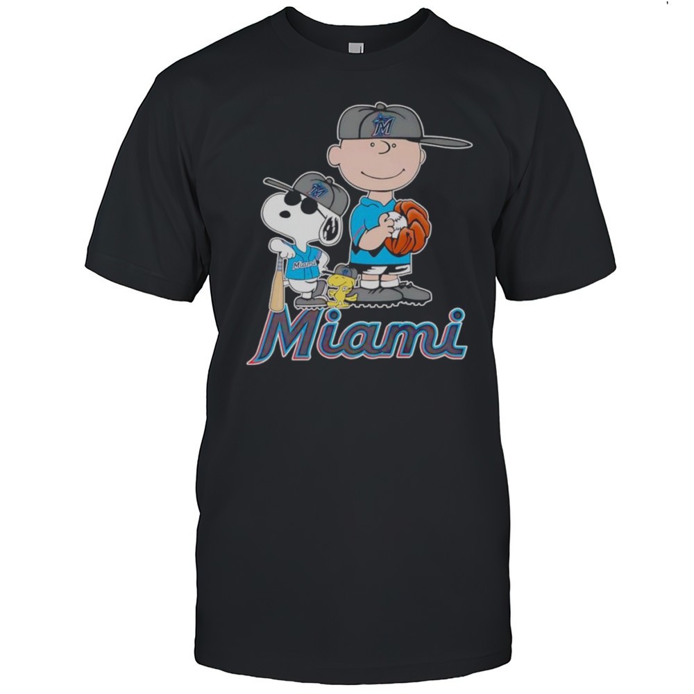 snoopy-woodstock-and-charlie-brown-miami-marlins-shirt-tg1e4itn Snoopy Woodstock And Charlie Brown Miami Marlins Shirt