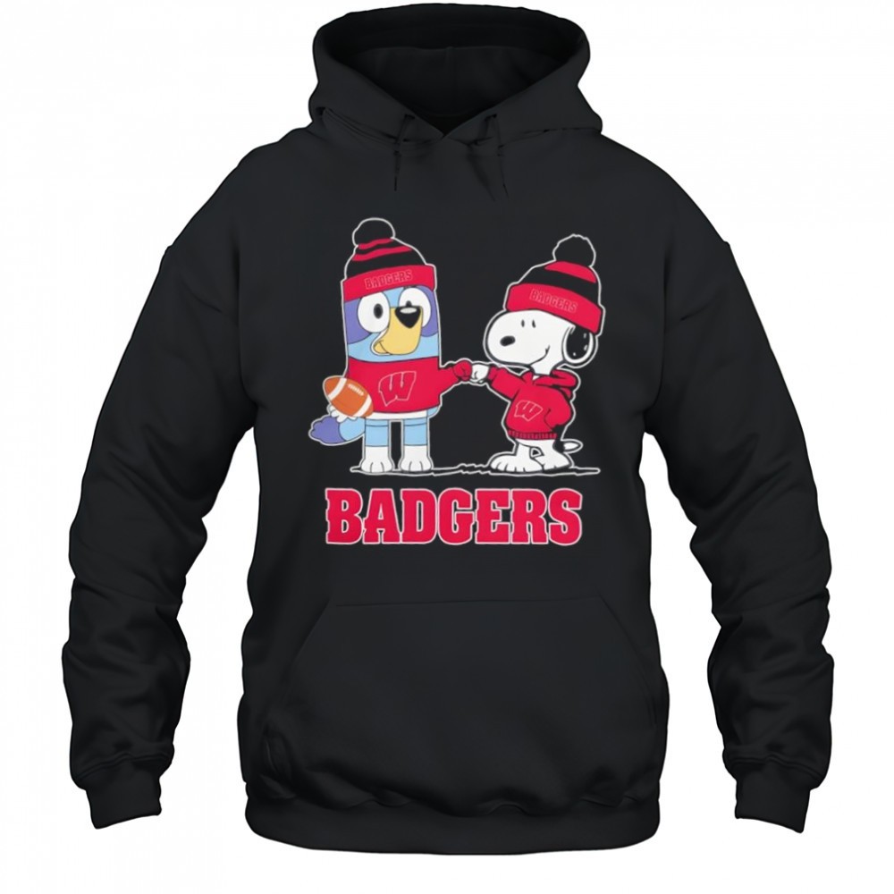 Snoopy x Bluey Wisconsin Badgers Football shirt