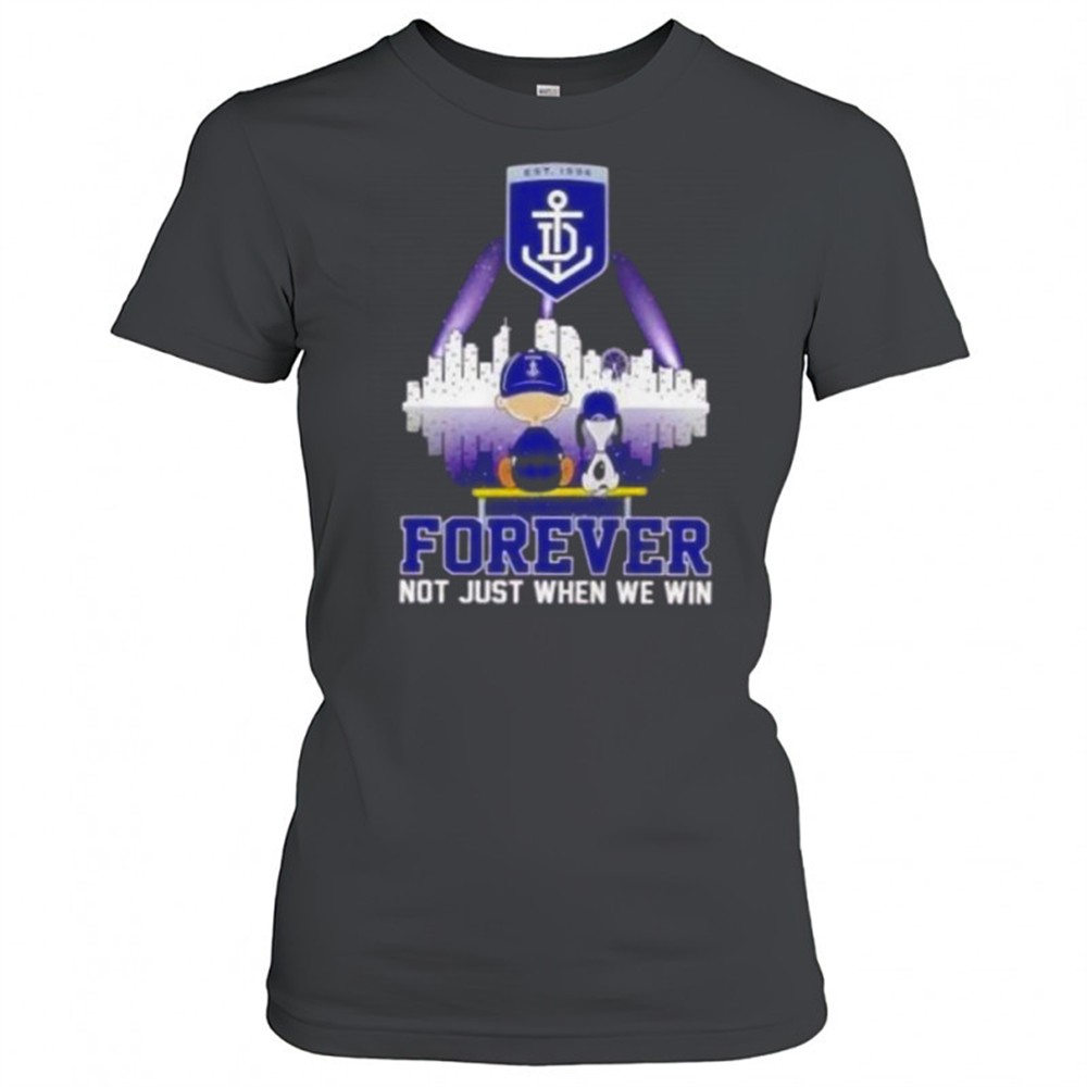 snoopy-x-charlie-brown-fremantle-dockers-forever-not-just-when-we-win-skyline-t-td36do2l Snoopy X Charlie Brown Fremantle Dockers Forever Not Just When We Win Skyline T-Shirt