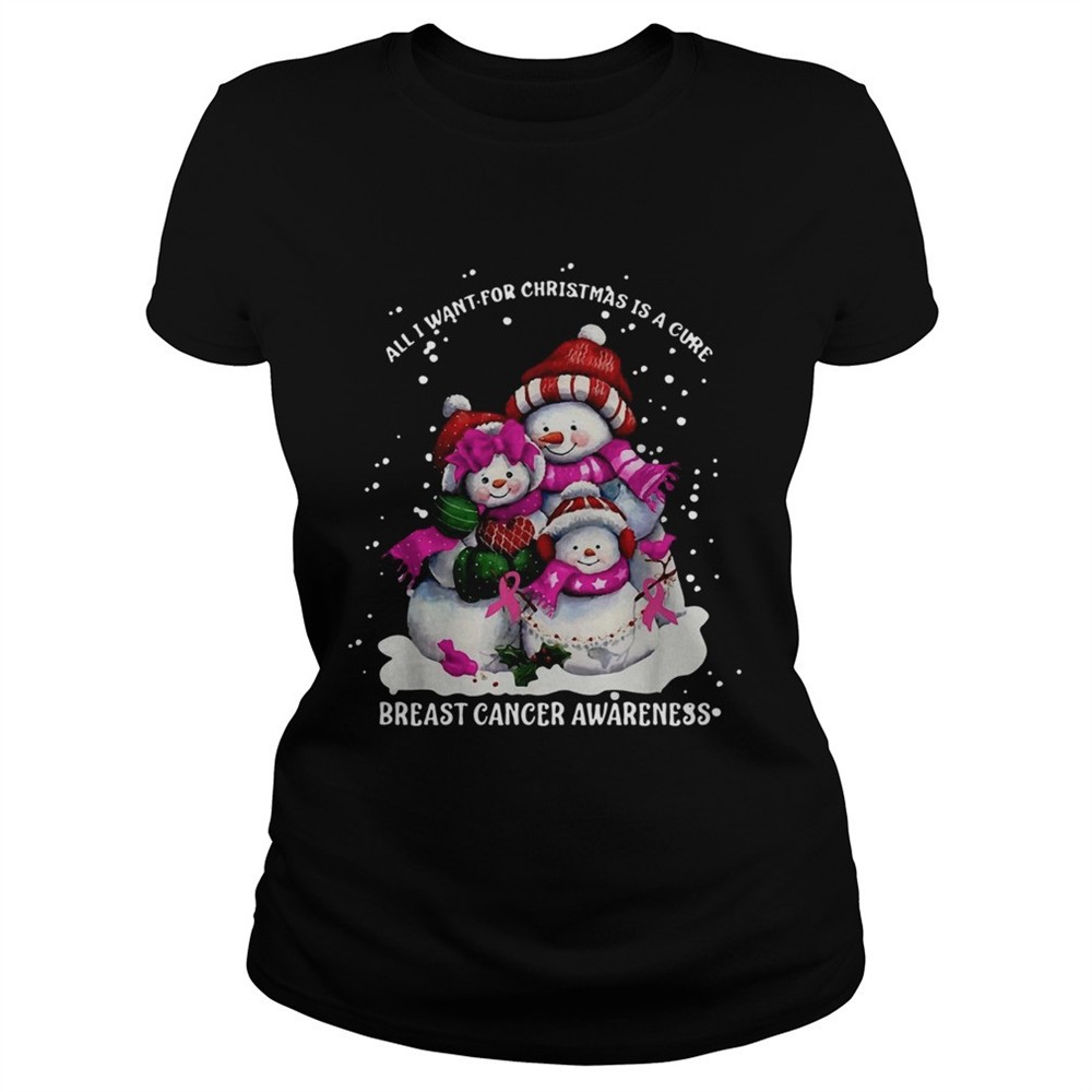 snowman-all-i-want-for-christmas-is-a-cure-breast-cancer-awareness-shirt-x75x7bt3 Snowman All I want for Christmas is a cure breast cancer awareness shirt