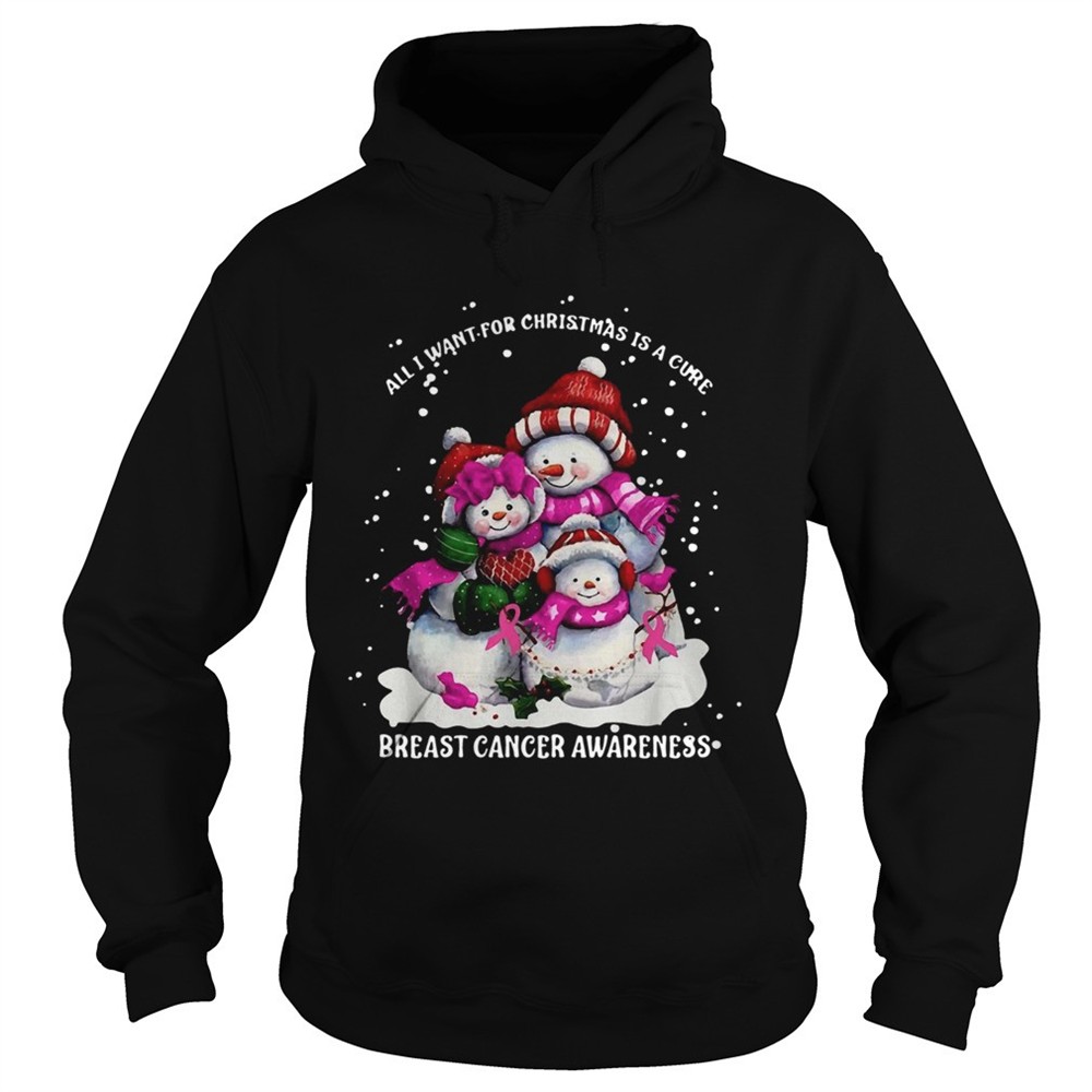 snowman-all-i-want-for-christmas-is-a-cure-breast-cancer-awareness-shirt-x75x7bt3 Snowman All I want for Christmas is a cure breast cancer awareness shirt