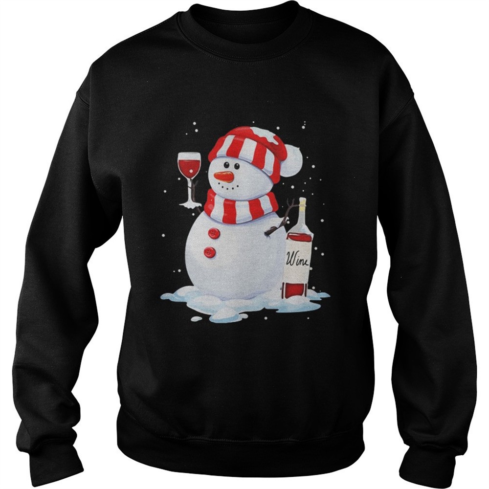 Snowman I love wine shirt