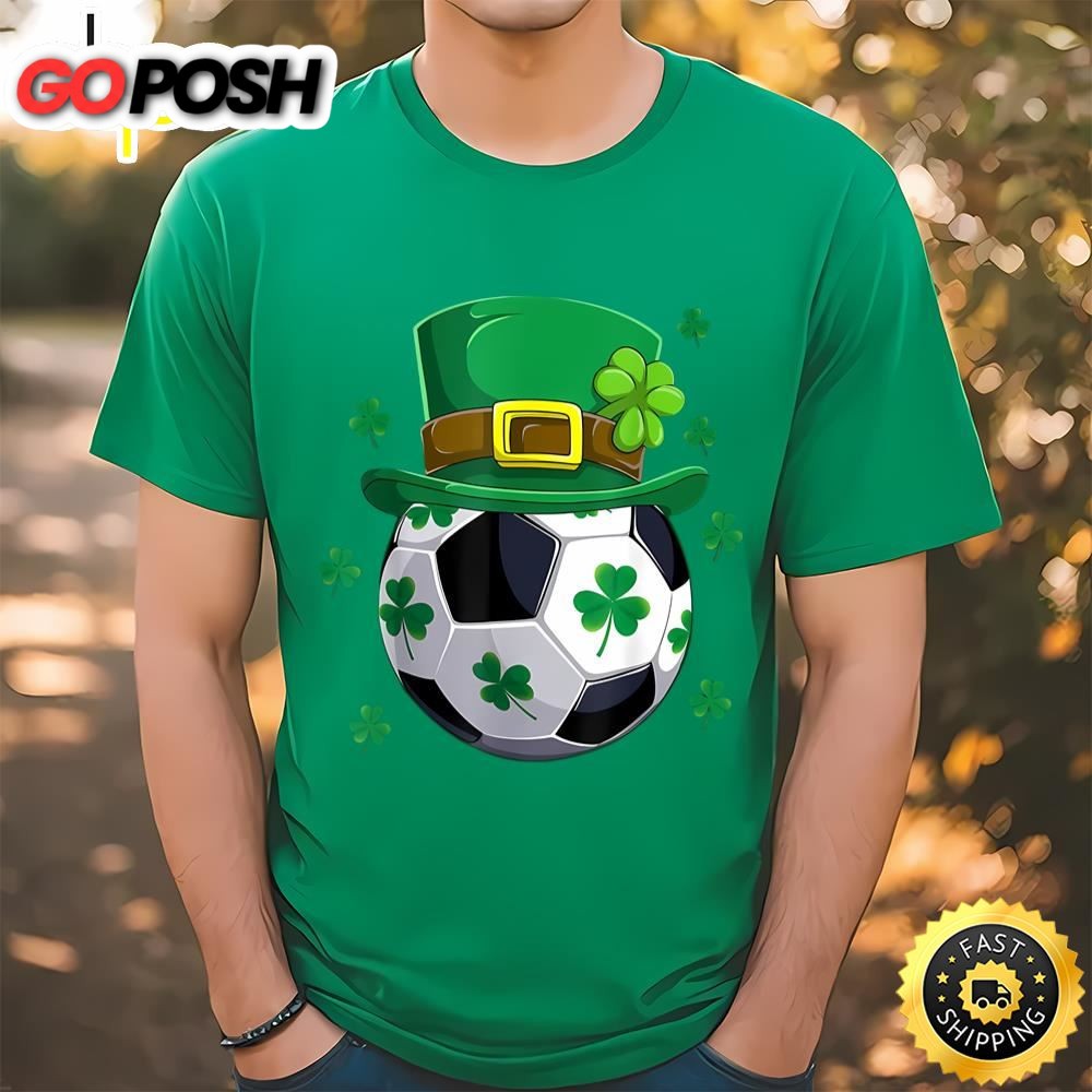 Soccer St Patricks Day Leprechaun Shamrock T-Shirt