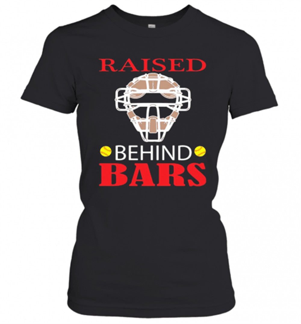 softball-raised-behind-bars-t-shirt-ktdaw9dz Softball Raised Behind Bars T-Shirt