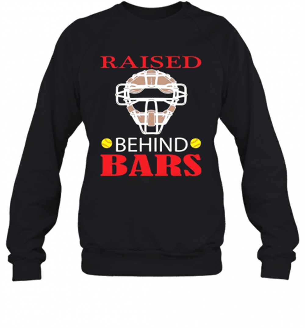 softball-raised-behind-bars-t-shirt-ktdaw9dz Softball Raised Behind Bars T-Shirt