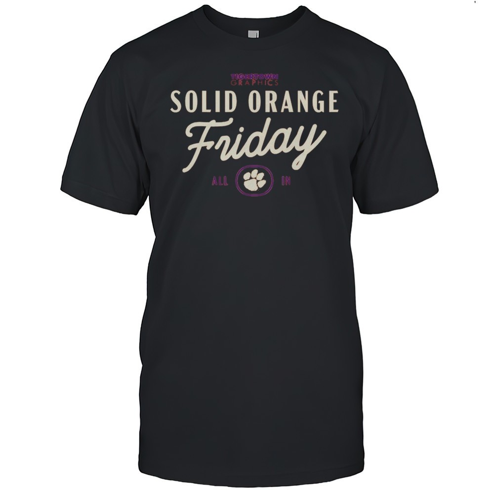 solid-orange-friday-clemson-tigers-all-in-tigertown-graphics-2025-logo-t-shirt-wwscyrkm Solid Orange Friday Clemson Tigers All In Tigertown Graphics 2025 Logo T-shirt