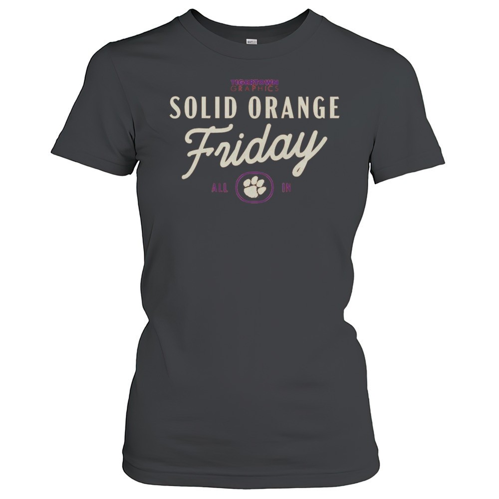 solid-orange-friday-clemson-tigers-all-in-tigertown-graphics-2025-logo-t-shirt-wwscyrkm Solid Orange Friday Clemson Tigers All In Tigertown Graphics 2025 Logo T-shirt