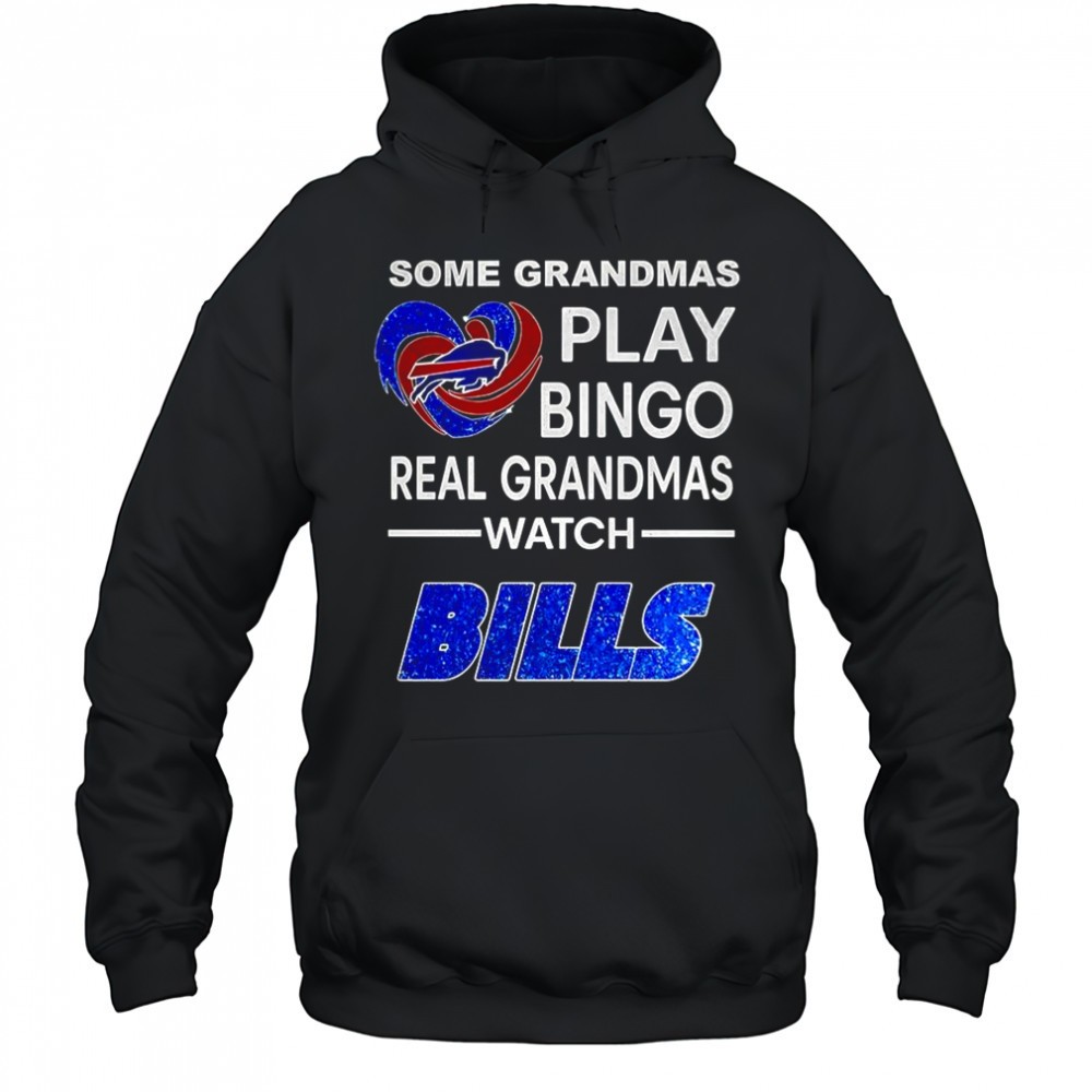 Some grandmas play bingo real grandmas watch Buffalo Bills football diamond heart shirt