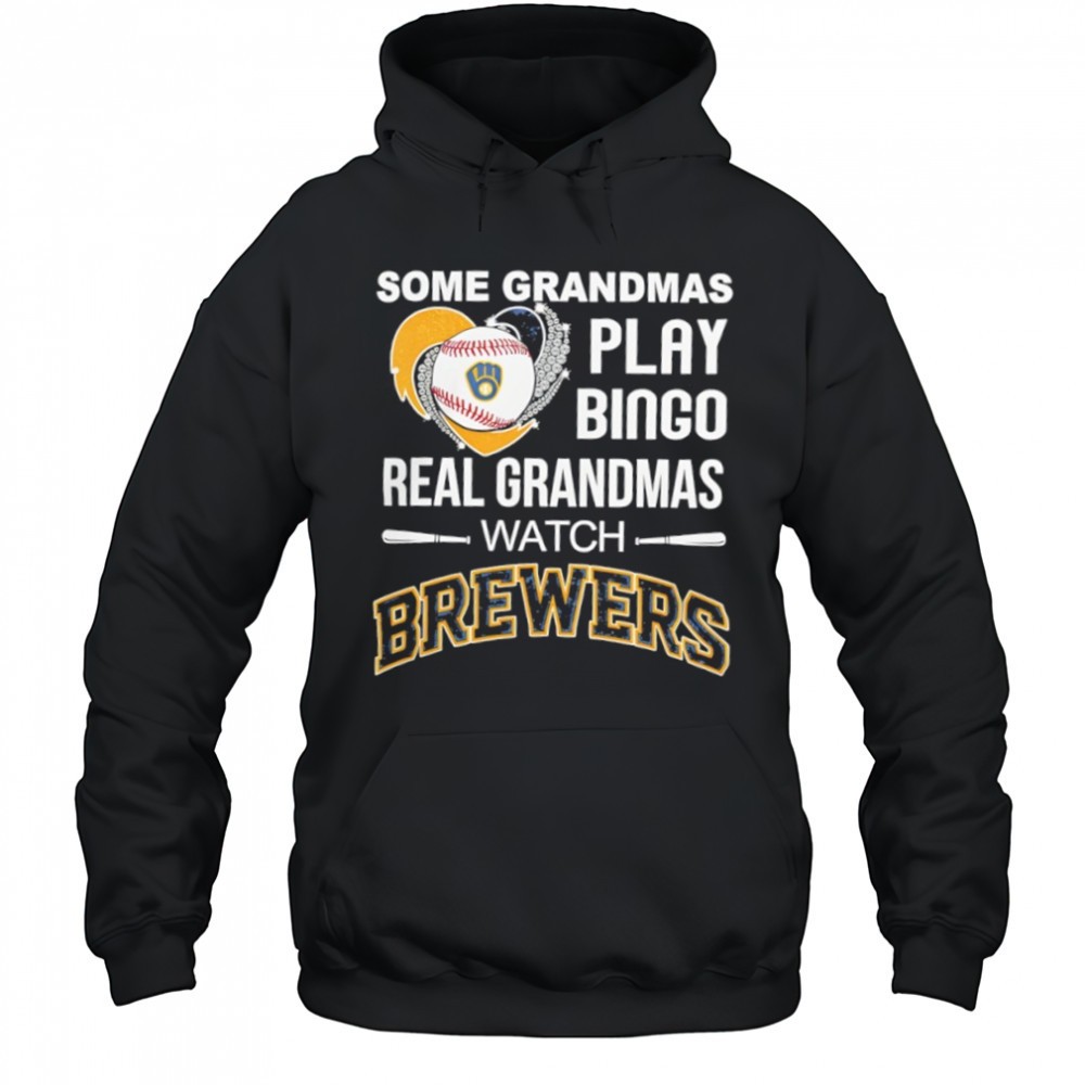 Some grandmas play bingo real grandmas watch Milwaukee Brewers shirt