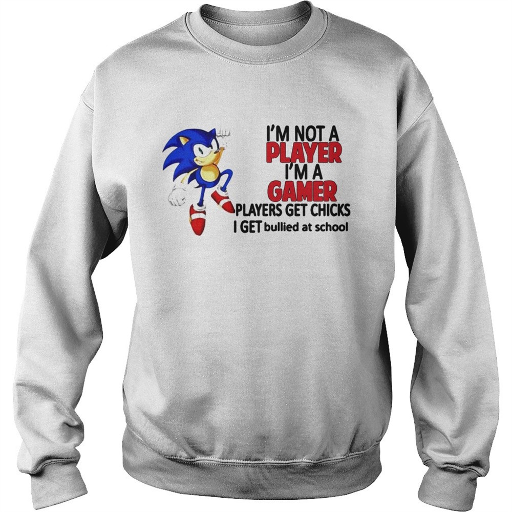 Sonic Im Not A Player Im A Gamer Players Get Chicks I Get Bullied At School shirt