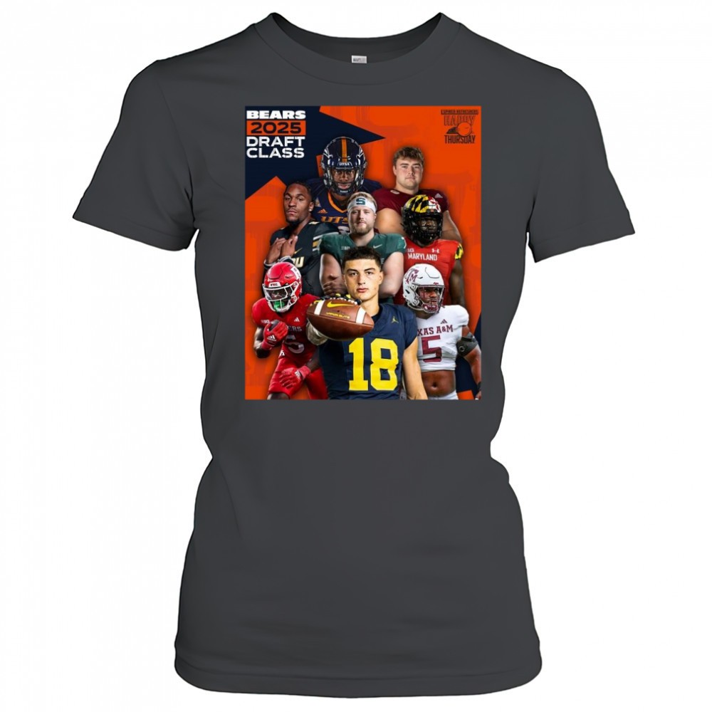 spiked-refreshers-happy-thursday-zahquan-frazier-ozzy-trapilo-luther-burden-lll-vy5d06nm Spiked Refreshers Happy Thursday ZahQuan Frazier Ozzy Trapilo Luther Burden lll Chicago Bears 2025 Draft Class Poster t-shirt