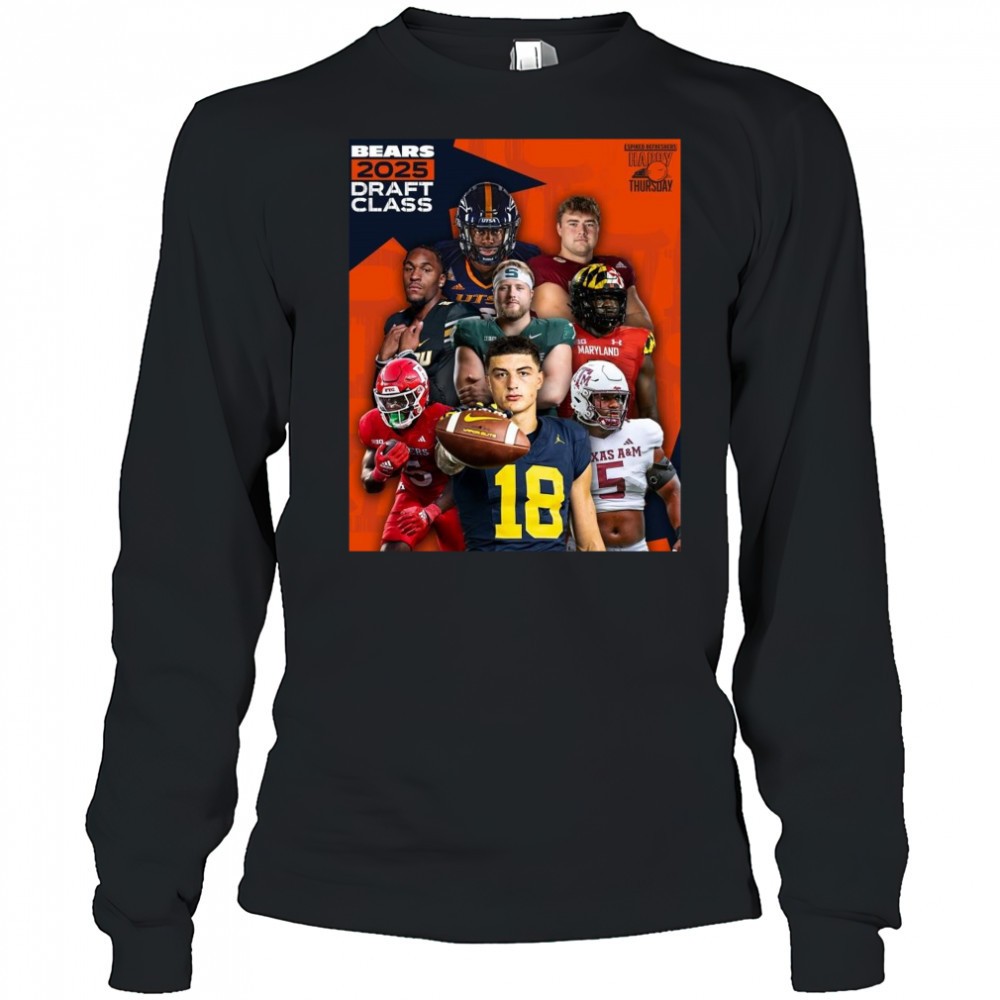 spiked-refreshers-happy-thursday-zahquan-frazier-ozzy-trapilo-luther-burden-lll-vy5d06nm Spiked Refreshers Happy Thursday ZahQuan Frazier Ozzy Trapilo Luther Burden lll Chicago Bears 2025 Draft Class Poster t-shirt