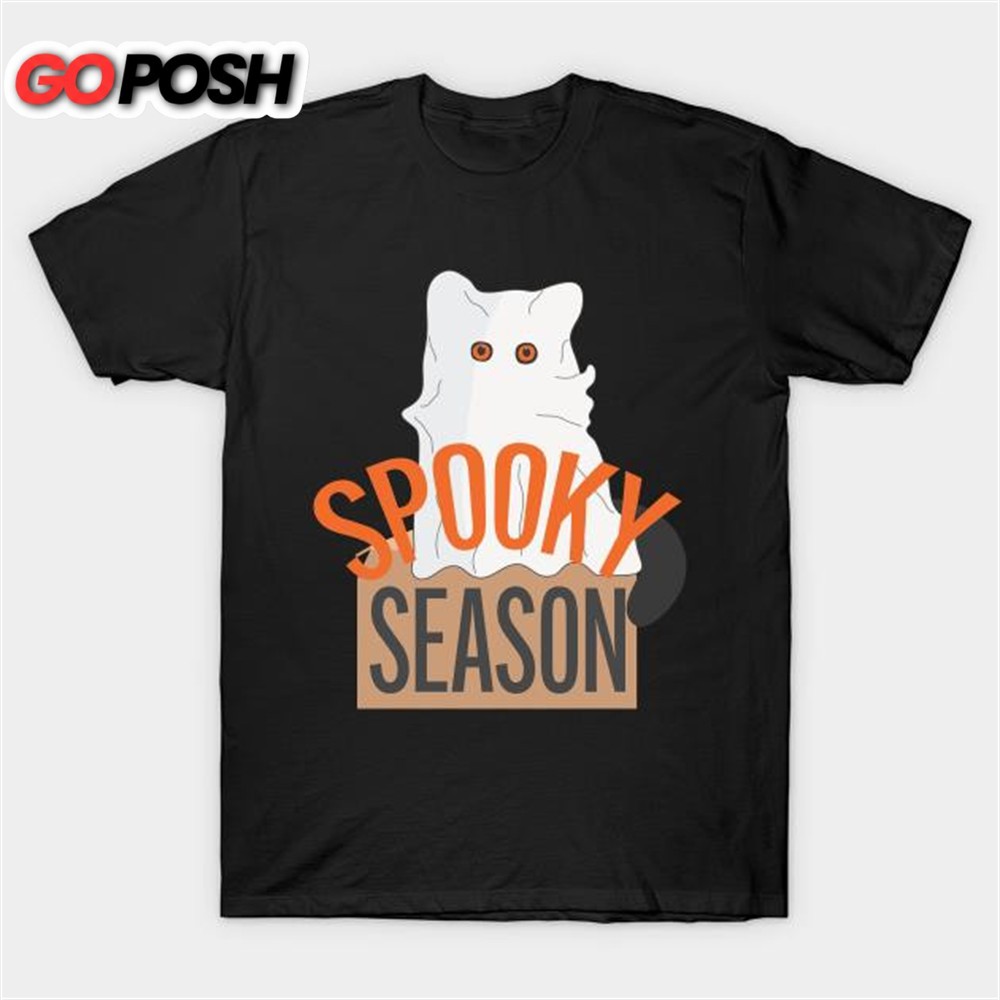 Spooky Season Cute cat as ghost T-shirt
