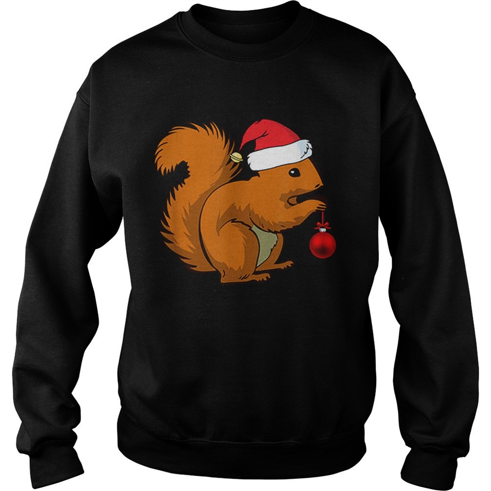 Squirrel Christmas Santa Hat Animal shirt