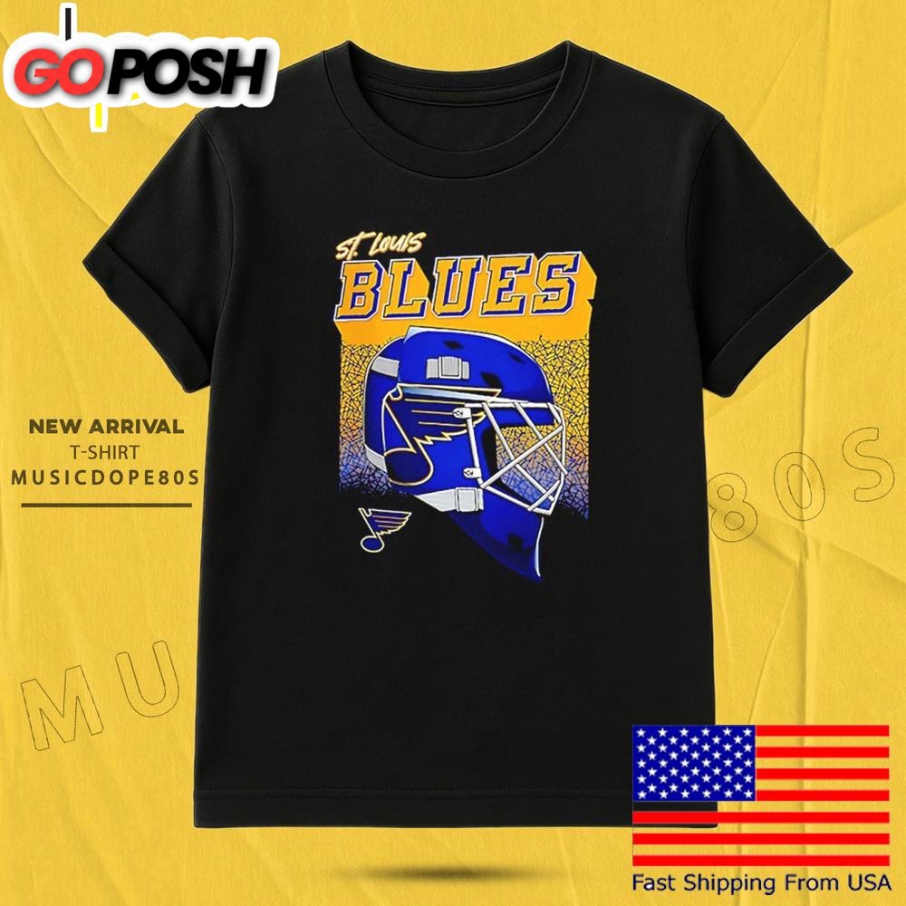 St Louis Blues Five Hole Helmet T Shirt