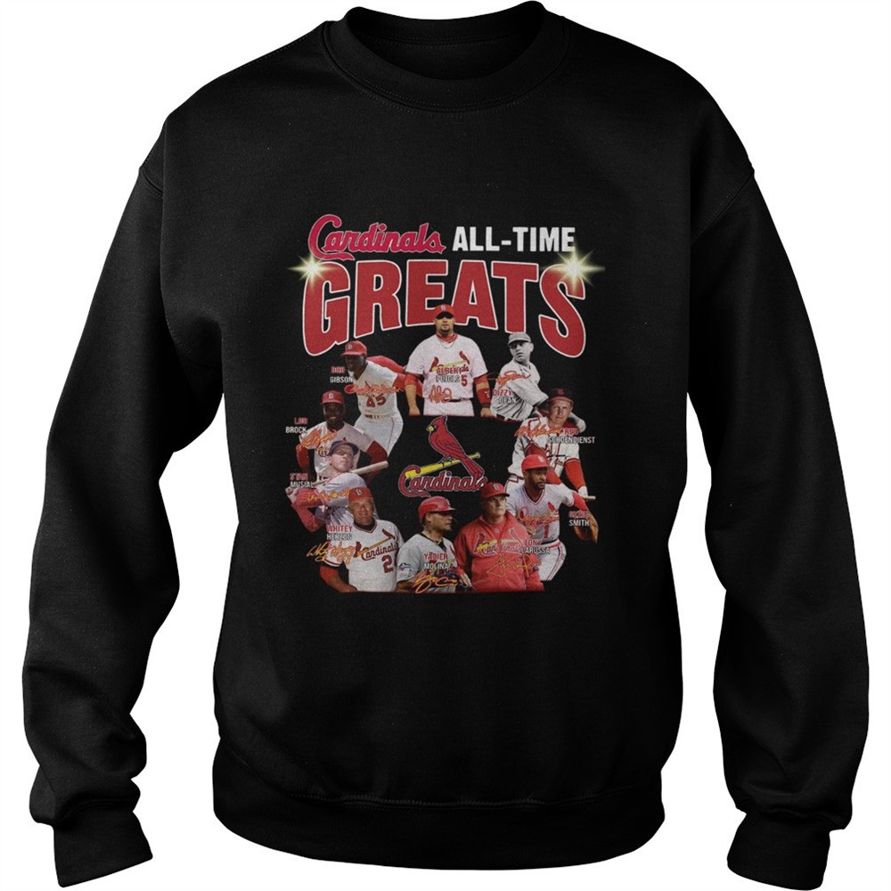 St Louis Cardinals all time great players signatures shirt