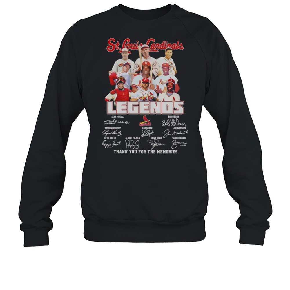 St. Louis Cardinals Baseball Legends Thank You For The Memories Signatures Shirt