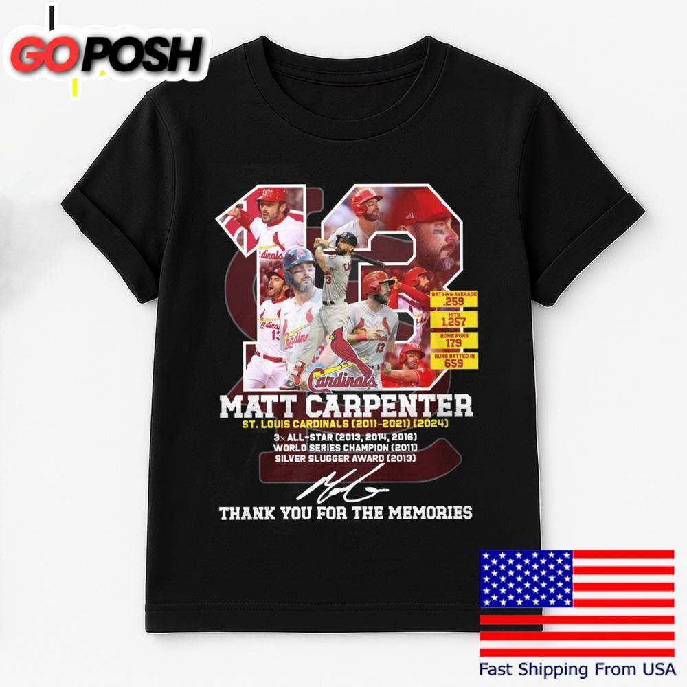 St Louis Cardinals Matt Carpenter Thanks For The Memories T Shirt
