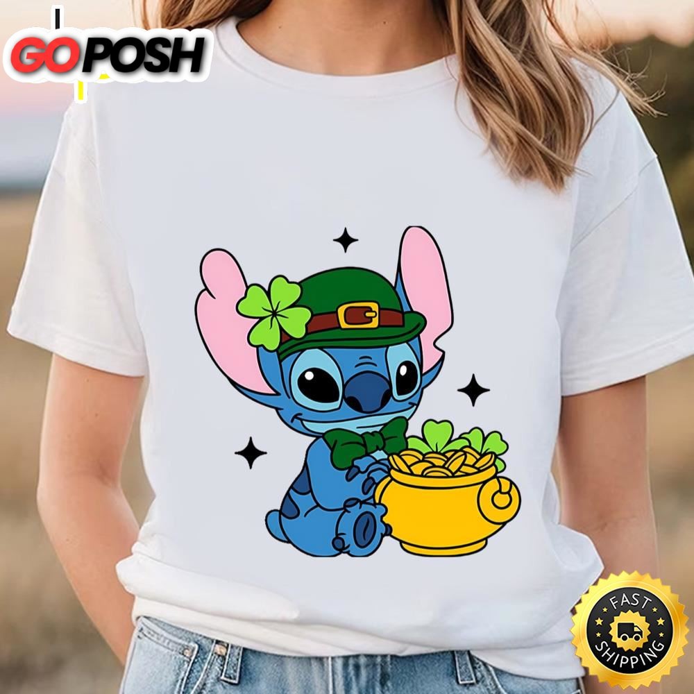 St Patricks Day Cute Stitch T-Shirt, Stitch Shamrock Shirt