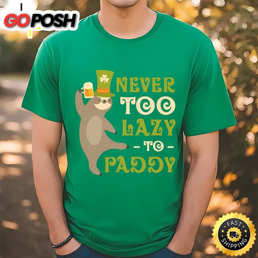 St Patricks Day Funny Sloth Drinking Shirt