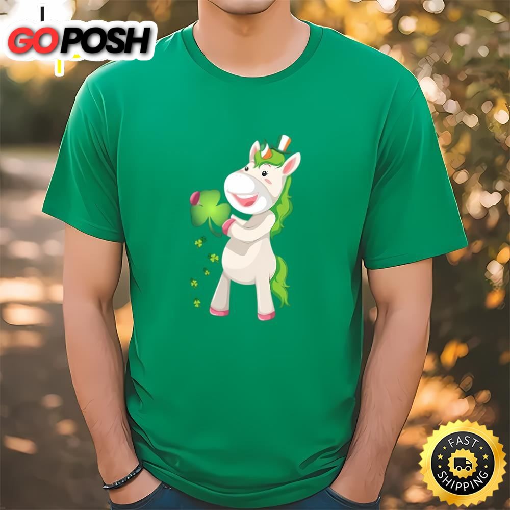 St Patricks Day Girls Dabbing Unicorn Leprechaun Lepricorn T-Shirt