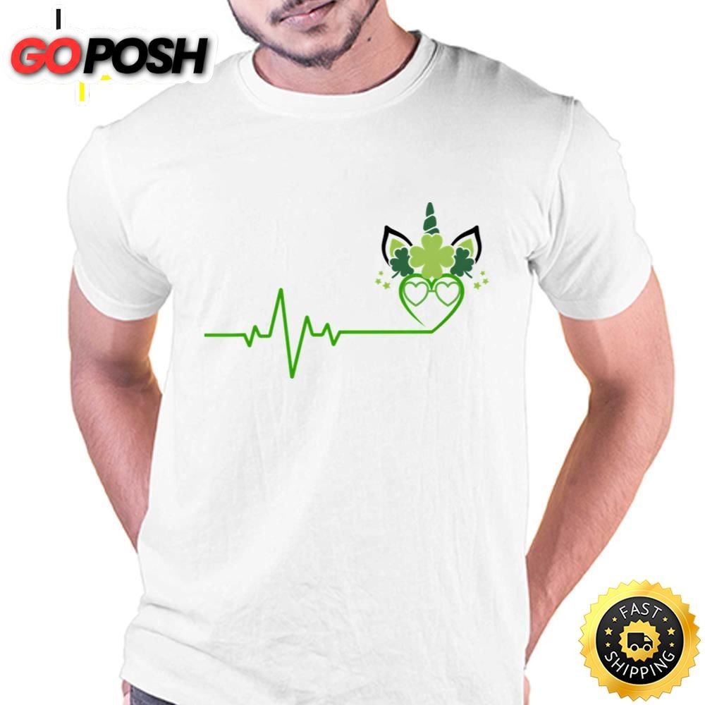 St Patricks Day Heartbeat Unicorn T-shirt