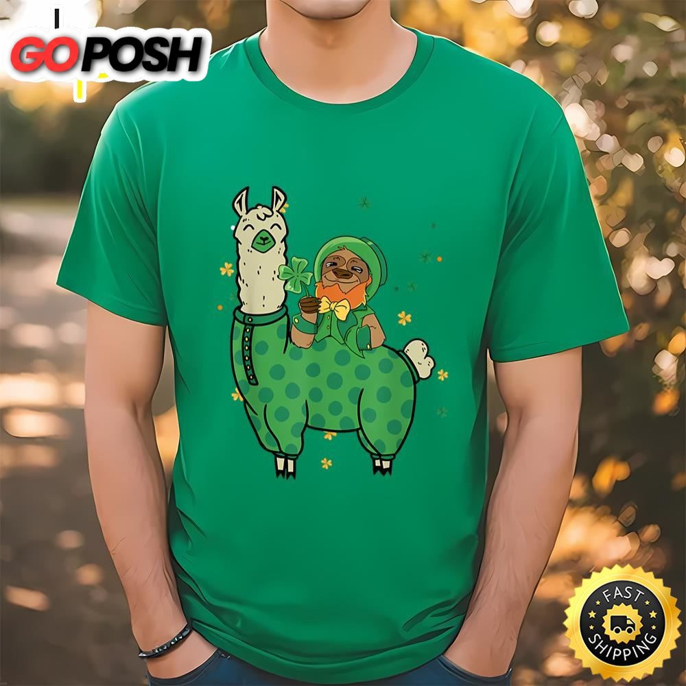 St. Patricks Day Leprechaun Sloth Llama Unicorn Patty Day T-Shirt