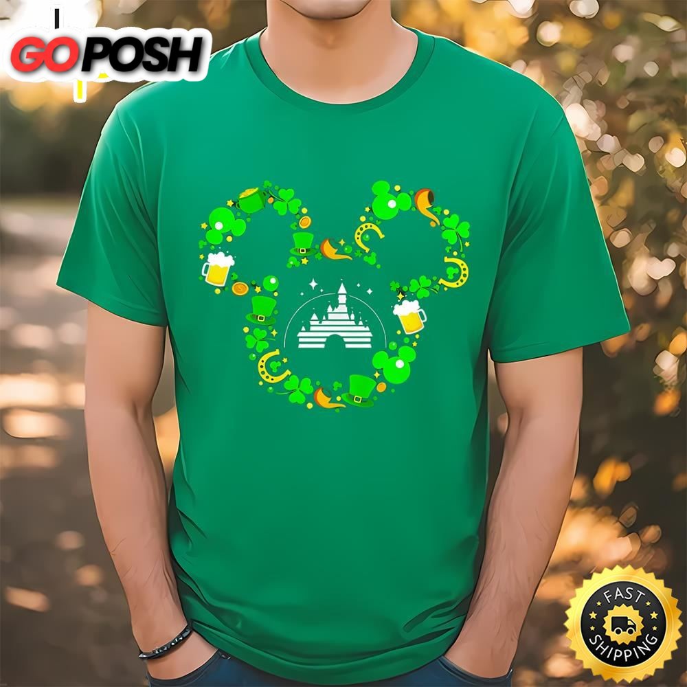 St Patricks Day Mickey Mouse Disney Castle Shirt