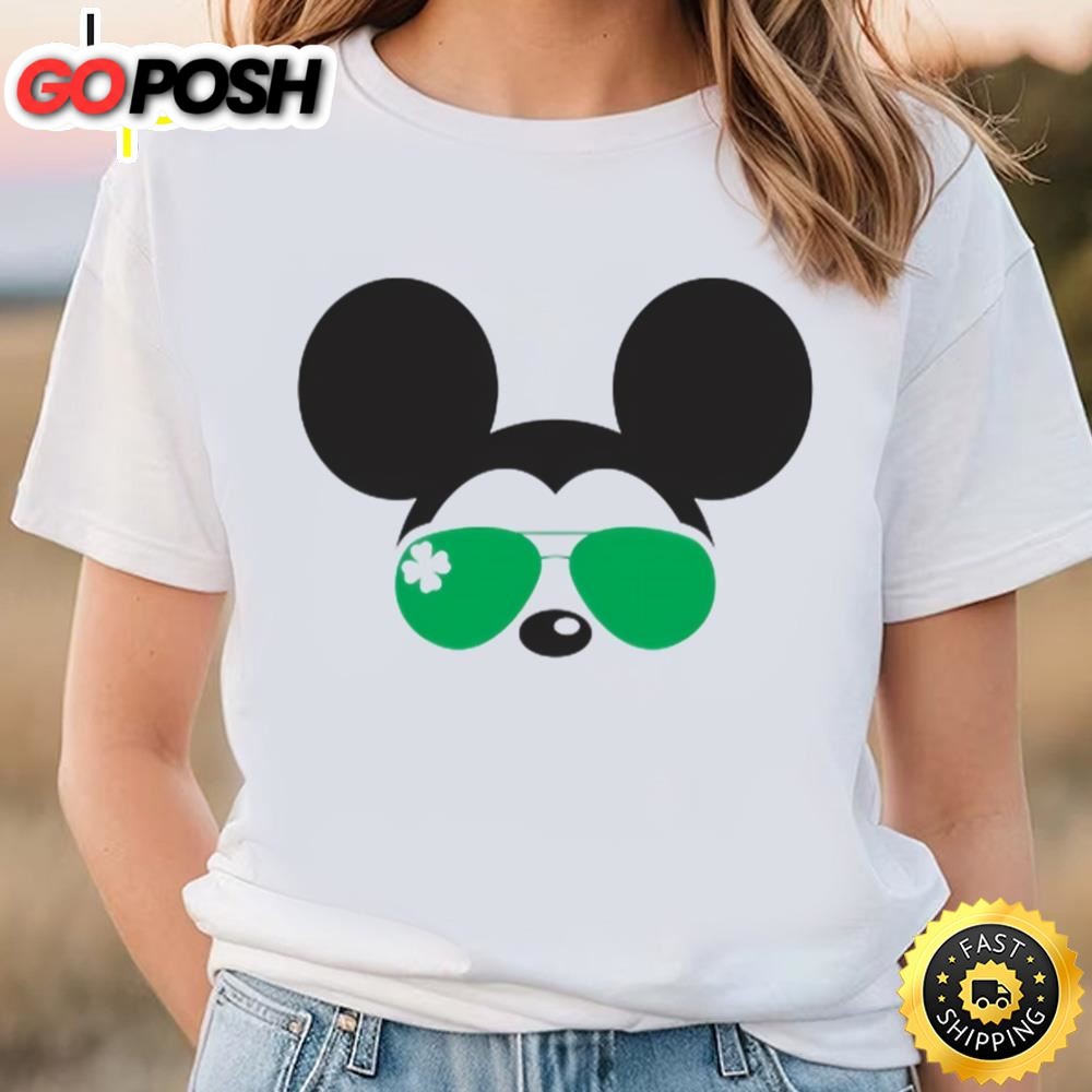 St. Patricks Day Mickey Mouse Shamrock Sunglasses T-Shirt
