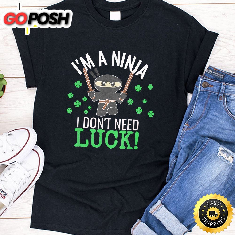 St. Patricks Day Ninja Luck Green Kids Gift Clover T Shirt