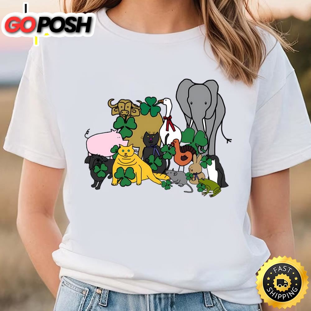 St Patricks Day Shamrock Animals T-Shirt