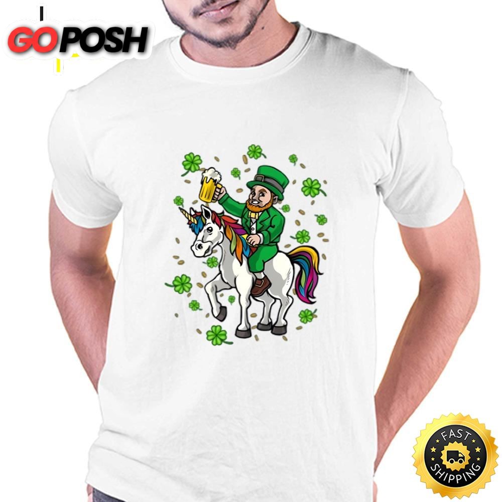 St Patricks Day Shirt, Leprechaun Unicorn Irish T-shirt