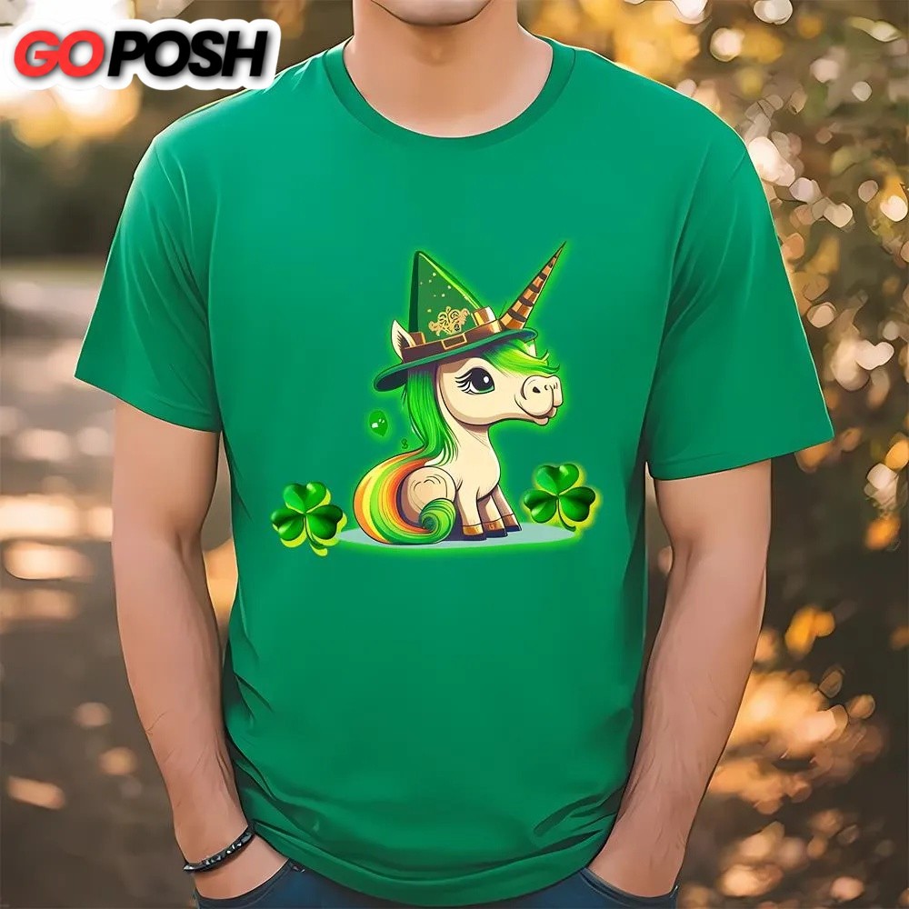 St Patricks Day T Shirt, Cute And Funny St Patrick’s Day Unicorn Design Lepricorn T-shirt, Funny St Patricks Day Shirts
