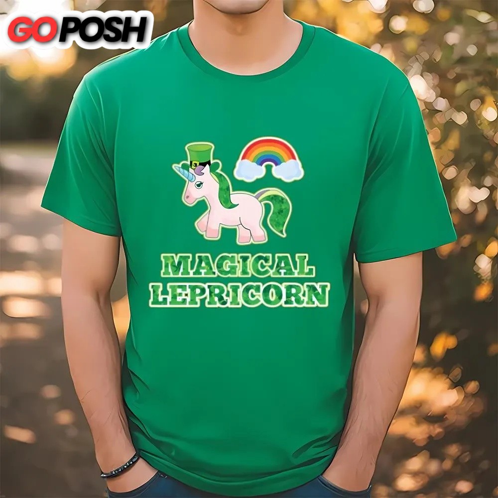 St Patricks Day T Shirt, Cute Magical Lepricorn For St Patrick’s Day T-shirt, Funny St Patricks Day Shirts