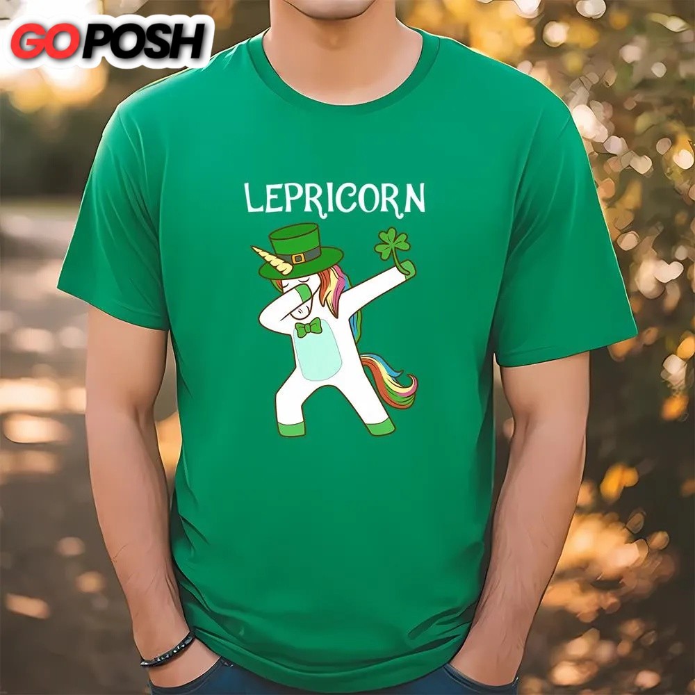 St Patricks Day T Shirt, Dabbing Lepricorn Irish Unicorn Patricks Day T-Shirt, Funny St Patricks Day Shirts