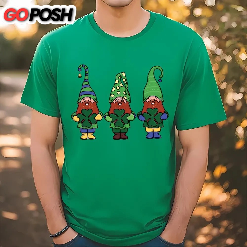 St Patricks Day T Shirt, Gnomes With Shamrocks Patricks Day T-Shirt, Funny St Patricks Day Shirts