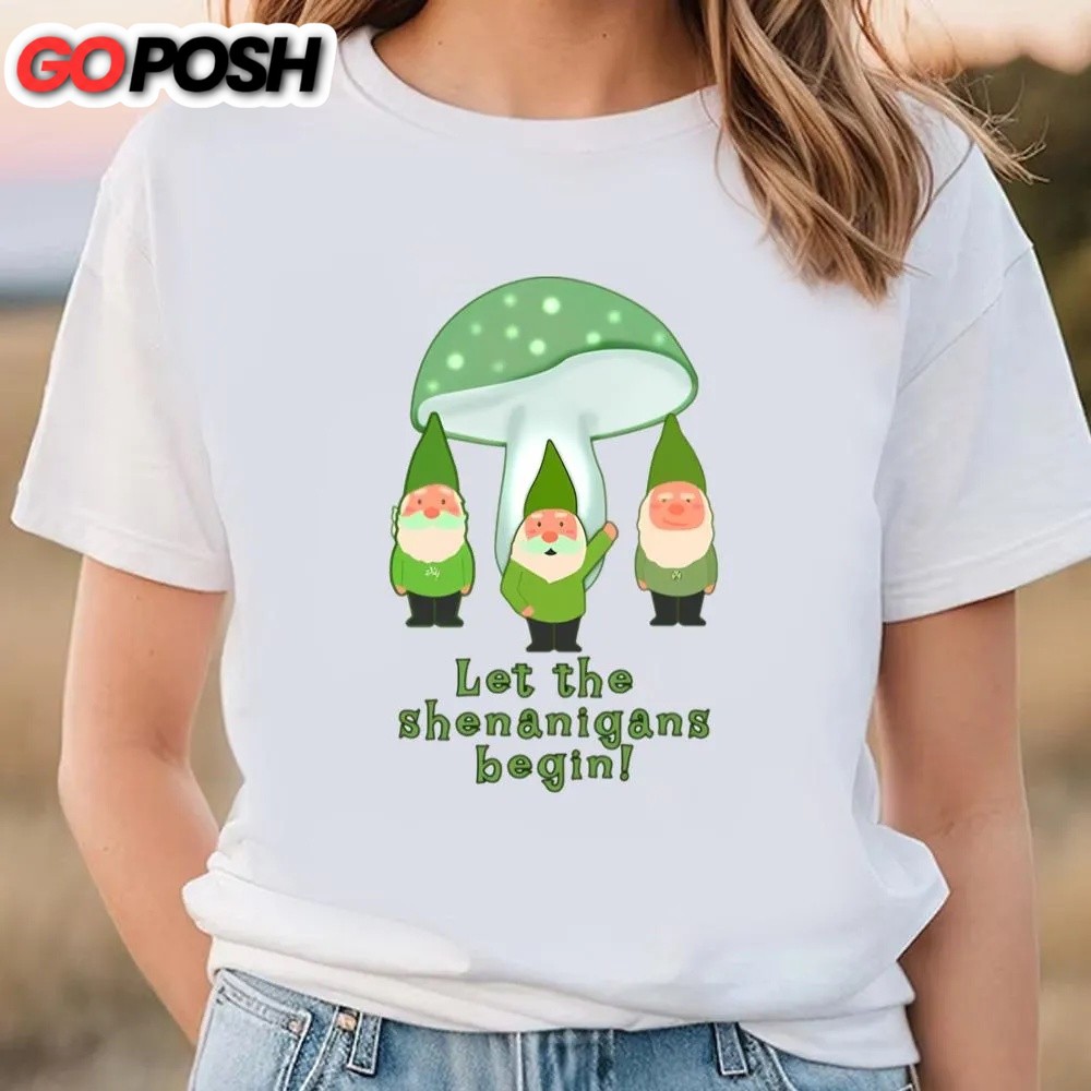 St Patricks Day T Shirt, Green Gnomes St Patricks Day Shenanigans T-Shirt, Funny St Patricks Day Shirts