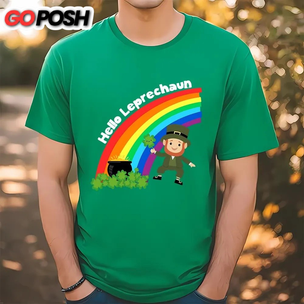 St Patricks Day T Shirt, Hello Leprechaun St Patrick’s Day T-Shirt, Funny St Patricks Day Shirts