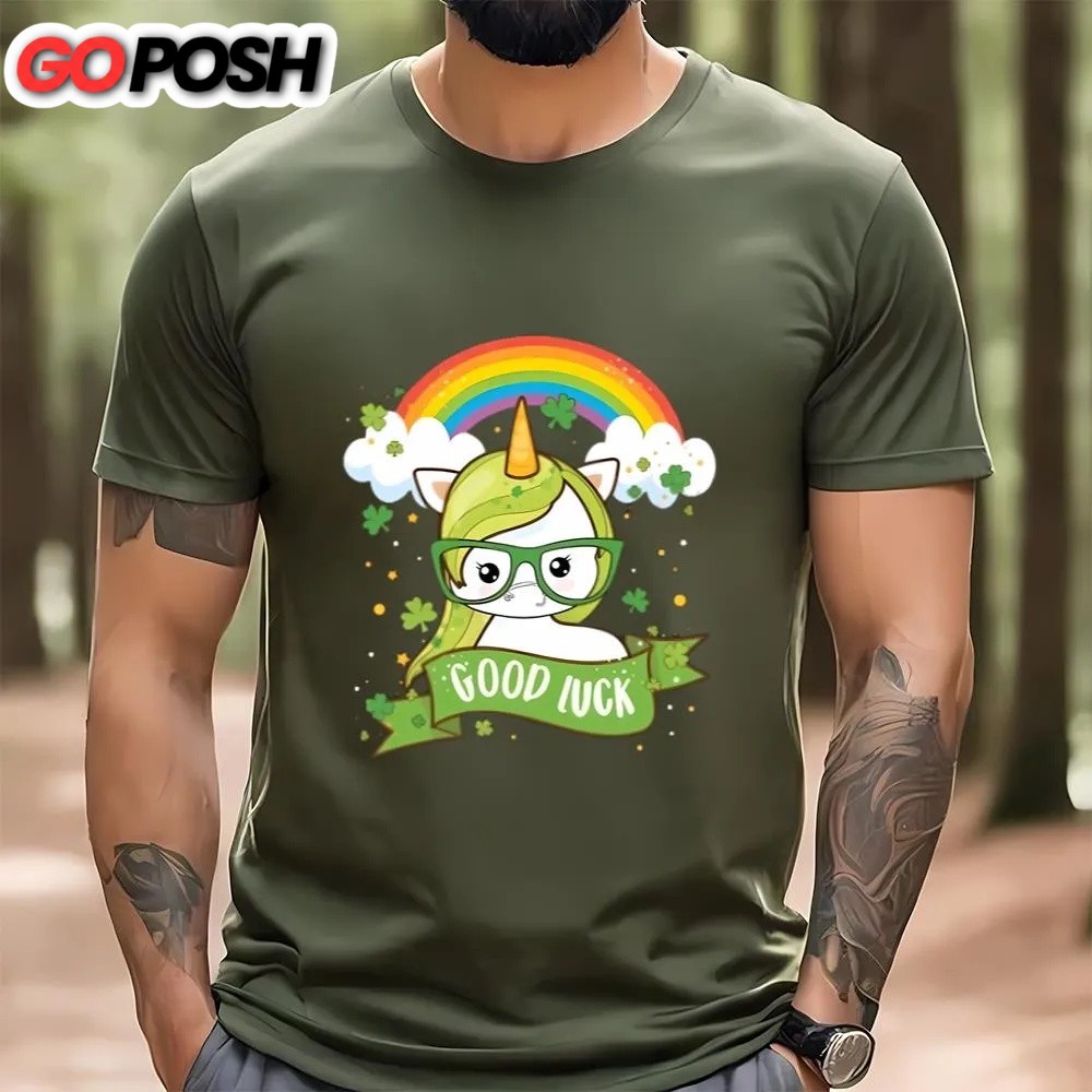 st-patricks-day-t-shirt-kawaii-good-luck-rainbow-st-patricks-day-unicorn-t-shir-jo6hfc7h St Patricks Day T Shirt, Kawaii Good Luck Rainbow St Patricks Day Unicorn T-Shirt, Funny St Patricks Day Shirts