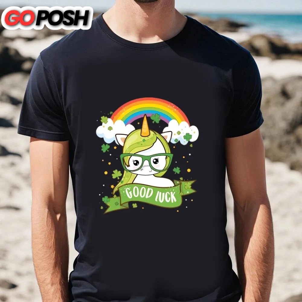 st-patricks-day-t-shirt-kawaii-good-luck-rainbow-st-patricks-day-unicorn-t-shir-jo6hfc7h St Patricks Day T Shirt, Kawaii Good Luck Rainbow St Patricks Day Unicorn T-Shirt, Funny St Patricks Day Shirts