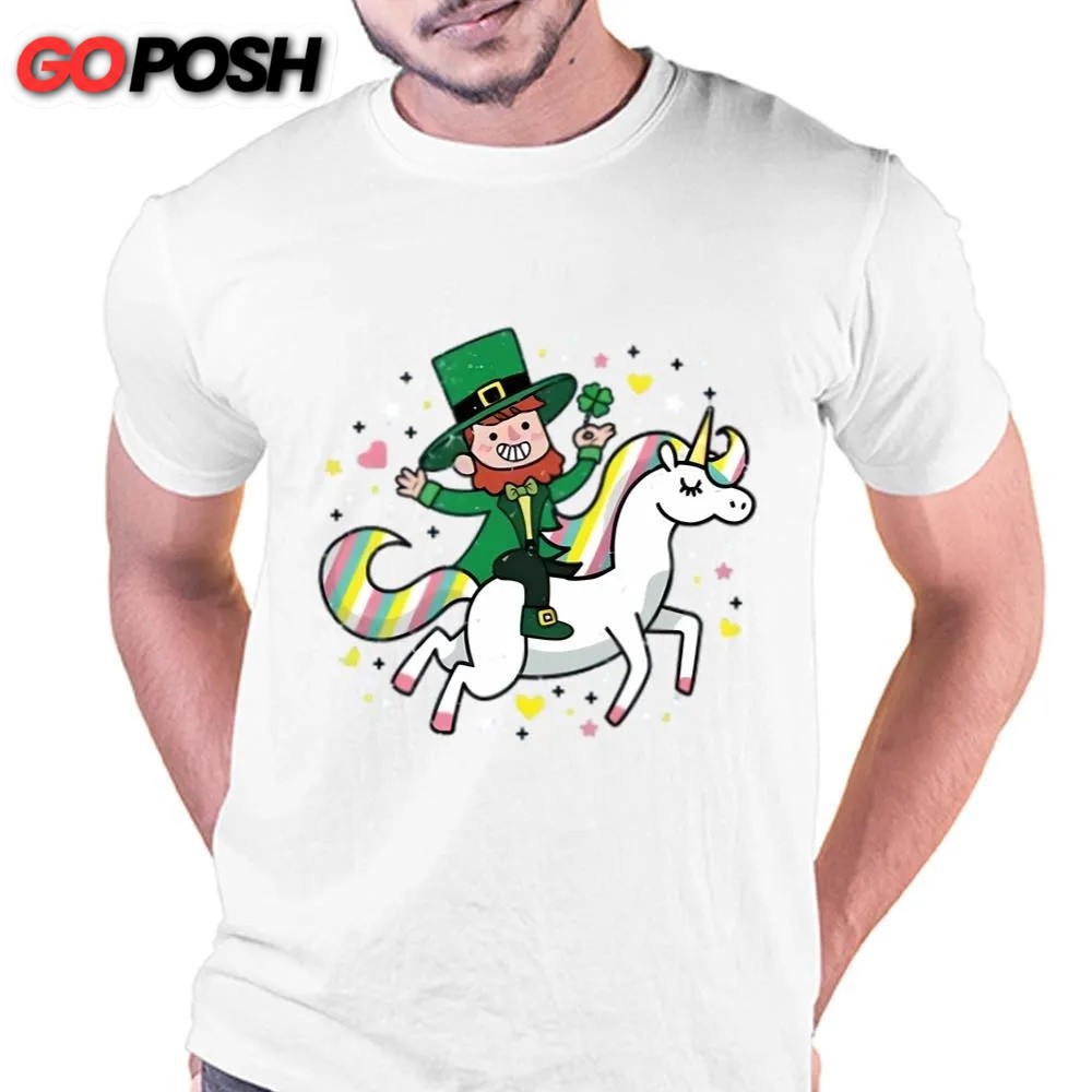 St Patricks Day T Shirt, Leprechaun Riding A Unicorn T-shirt Funny St Patrick’s Day T-shirt, Funny St Patricks Day Shirts